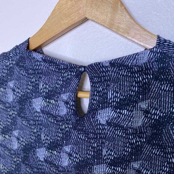 Worthington Gathered Neck Black White Pattern M - Picture 7 of 11